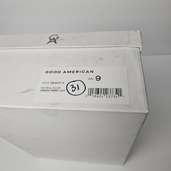 GOOD AMERICAN Terry Kickstand Low Heel Slide Sandals mules Size 9 - Picture 7 of 7